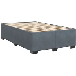 vidaXL Boxspringbett mit Matratze Dunkelgrau 120x200 cm Samt