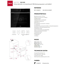 Teka Backofen HydroClean + Induktionskochfeld Power+