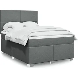 vidaXL Boxspringbett 140 x 200 cm Dunkelgrau