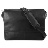 X-Zone Messenger Bag, echt Leder schwarz