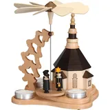 Zeidler Holzkunst, Weihnachtsdeko, Kleine Pyramide mit Seiffener Kirche