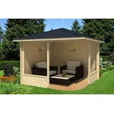 Alpholz Gartenhaus Maik-28 Spitzdach Unbehandelt 325 cm x 325 cm