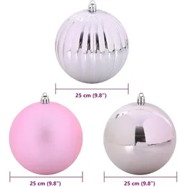 vidaXL Weihnachtskugel-Set 3 pcs Rosa Kunststoff