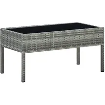 vidaXL Gartentisch Grau 75x40x37 cm Poly Rattan
