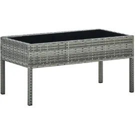 vidaXL Gartentisch Grau 75x40x37 cm Poly Rattan