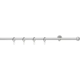 Good Life Gardinenstange GOOD LIFE "BOLA" Gr. 2, grau (chromfarben), L:350cm Ø:16mm, Kunststoff, Metall, Gardinenstangen, mit Ringen