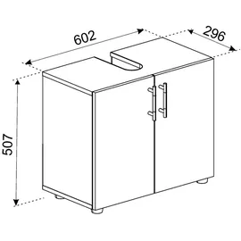 VCM Waschbeckenunterschrank Flandu ll Drehtüren