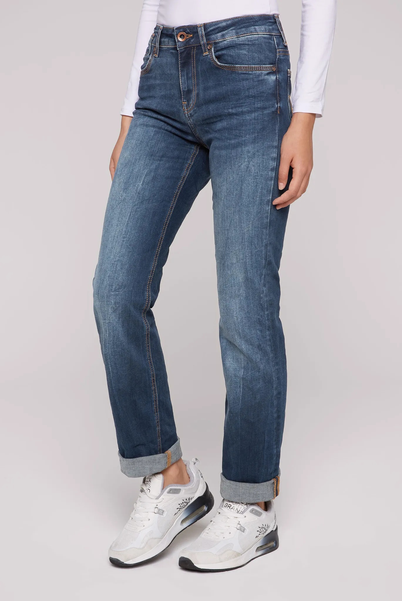 Comfort-fit-Jeans SOCCX Gr. 29, Länge 30, blau Damen Jeans