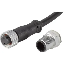 TRU Components 1229336 Rundstecker konfektioniert Buchse, gerade, Stecker, Einbau Gesamtpolzahl: 2 1 St.