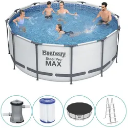 Bestway - Steel Pro MAX - Schwimmbecken mit Filterpumpe - 366x122 cm EINHEITSGRÖSSE