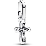 PANDORA ME Funkelndes Kreuz Mini-Charm-Anhänger aus Sterling Silber mit Cubik Zirkonia, Kompatibel ME und Moments Armbändern, 793044C01 Anhänger