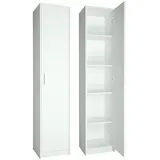 home collective Regal mit 5 Ebenen Aktenschrank mit 4 Einlegeböden und 1 Tür, in mattem Finish Standregal 39 cm breit weiß