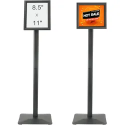 VEVOR Informationsständer mit Metallsockel 279 x 216 mm Infoständer Verstellbarer Blickwinkel per Drehknopf Posterständer, Robuster Bodenstehender Schilderhalter Aufsteller für Displays, Werbung