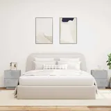 vidaXL Nachtschrank mit LED-Leuchten 45 x 40 x 2860 cm Grau