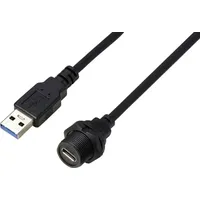 TRU Components USB-C® 3.0 Buchse auf Stecker IP67 (Gewinde)