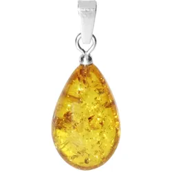 Ketten-Anhänger OSTSEE-SCHMUCK "Ostsee-Schmuck Anhänger", weiß, Schmuckanhänger, Damen, 27 x 11mm, Bernstein, 1.1 g