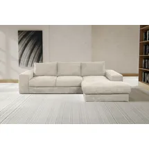 werk2 Ecksofa WERK2 "Rozzana Design Ecksofa mit hohem Komfort, zeitlos & elegant, L-Form", weiß, B:280cm H:86cm T:190cm, 100% PES, Sofas, Ecksofa, in kuschelweichen Trendstoffen Cord, Breitcord und Plüsch