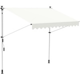 Feel2Home Klemmmarkise Klemmmarkise 150-400cm Balkon Sonnenschutz Terrasse LED versch. Farben Gummierter Standfuß für besseren Halt beige 350 cm x 120 cm