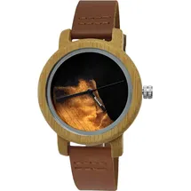 Holzwerk Germany Holzwerk GARBSEN kleine Damen Leder & Holz Uhr mit Epoxidharz in braun & schwarz