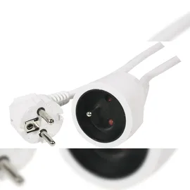 Generique VERLÄNGERUNGSKABEL - 5 m - WEIß - 3G1.5 - STECKER-TYP E (Französisches System)