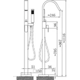 Bernstein Standarmatur freistehende Wannenarmatur NT3311 2.0 Inkl. Unterputz-Grundkörper Gunmetal