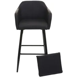 Mendler 2er-Set Barhocker HWC-H93, Barstuhl Tresenhocker, Fußablage Metall ~ Kunstleder schwarz