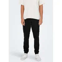 Only & Sons Cargohose aufgesetzte Beintaschen, für Herren, 187679 Black, 29/32