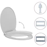 vidaXL Toilettensitz mit Absenkautomatik Hellgrau Oval