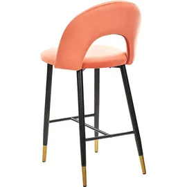 Beliani Barstuhl 2er Set  mit Metallbeinen  rot / schwarz