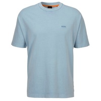 Boss T-Shirt mit Label-Stitching und Rundhalsausschnitt, Hellblau, L