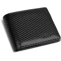 Kono Geldbörse Herren RFID-Blocker Karte PU-Leder Slim Wallet Herren Kreditkartenetui Portemonnaie Brieftasche Herren mit Reißverschluss Münzfach