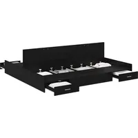 VidaXL Aufbewahrungsbettgestell Schwarz Eichen-Optik 180 x 200 cm