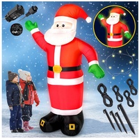 monzana Weihnachtsfigur XXL-Weihnachtsmann, aufblasbar, integrierte Pumpe, beleuchtet 250cm LED Befestigungsmaterial Weihnachtsdekoration Nikolaus Santa Sonstige Weihnachtsdekorat