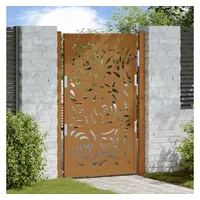 vidaXL Gartentor 105x155 cm Wetterfester Stahl Flammen-Design