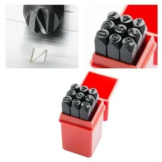 Stempel-Set mit arabischen Ziffern für Leder und Metall, 9 Stanzwerkzeuge (8 mm)