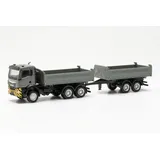 HERPA 316255 1:87, Man TGS NN Baukipper-Hängerzug, grau/gelb