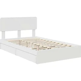vidaXL Aufbewahrungsbett mit Kopfteil Weiß 120 x 200 cm Holzwerkstoff 3412290