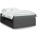 vidaXL Boxspringbett 140 x 200 cm Dunkelgrau