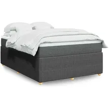 vidaXL Boxspringbett 140 x 200 cm Dunkelgrau
