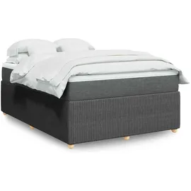 vidaXL Boxspringbett 140 x 200 cm Dunkelgrau