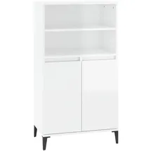 vidaXL Highboard 60 x 110 x 36 cm Hochglanz-Weiß