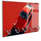 DEQORI Schlüsselbrett 'Speed in Scarlet', (1 St), Schlüsselhalter Schlüssel Haken Schlüsselboard modern Schlüsselleiste rot|schwarz