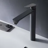 AM.PM Waschtischarmatur Hoch Schwarz Wasserhahn Bad Waschbecken Armatur Einhebelmischer Badarmatur Mischbatterie für Badezimmer Aufsatzwaschbecken