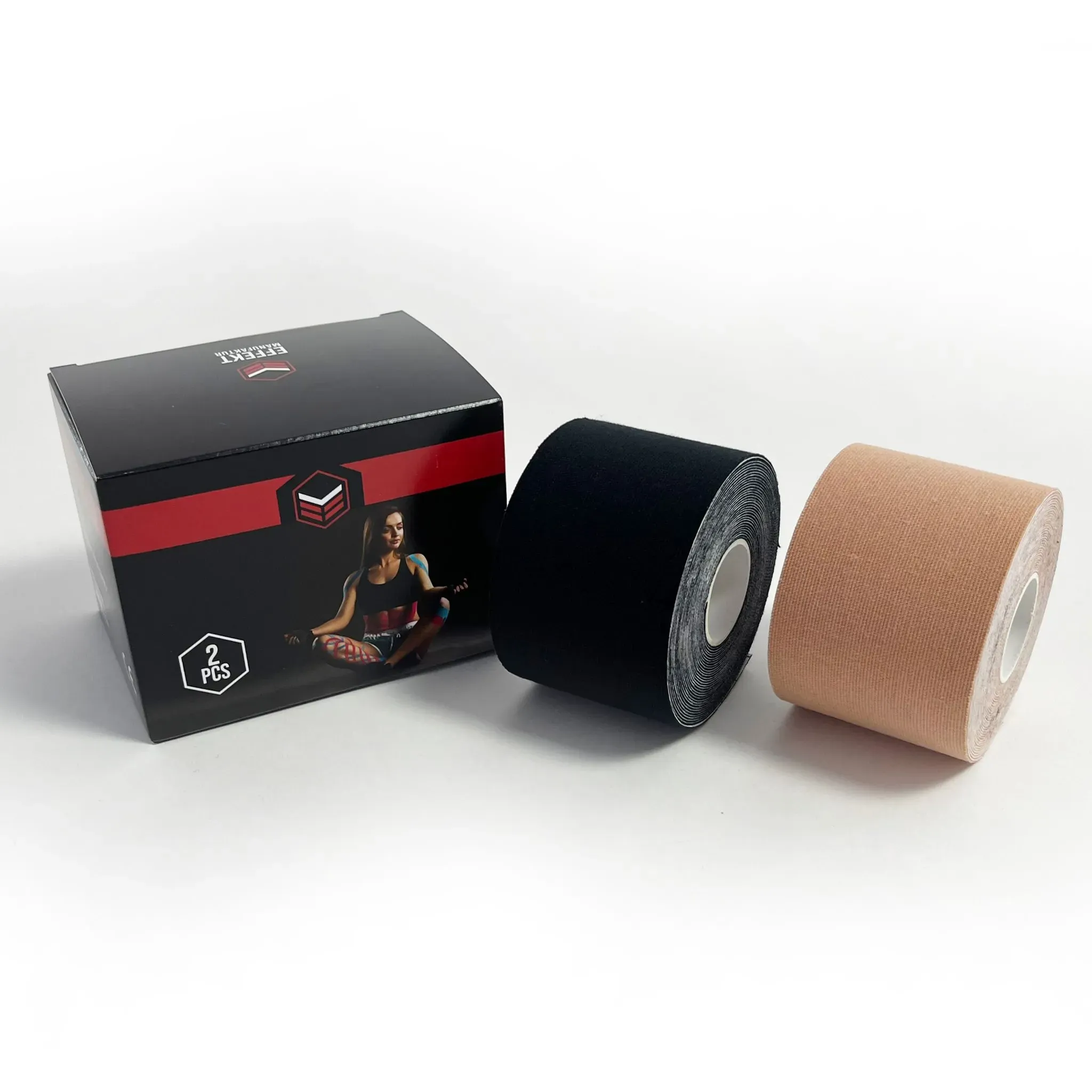 Effekt Manufaktur Kinesiologie Tape – 500 x 5 cm in schwarz und beige Bandage(s) 2 St