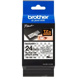 Brother TZe-SE5 schwarz auf weiß 24mm / 8m laminiert Siegelband