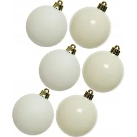 Kaemingk Weihnachtsbaumkugeln bruchfest 8 cm 6 Stück weiß glanz matt