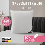 SPESSARTTRAUM Gänsedaunenkopfkissen Premium 80 x 80 cm Weiß