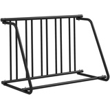 DURHAND Fahrradständer Radständer Mehrfachständer Aufstellständer Ständer für Fahrrad, wetterfest bis 3 Fahrräder Stahl 114 x 58 x 75 cm, Schwarz