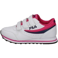 Fila Orbit Velcro Kids Sneaker, White-Carmine, 28 EU