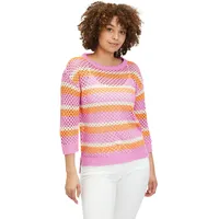 Betty Barclay Grobstrick-Pullover mit Streifen in Patch Pink/Orange |